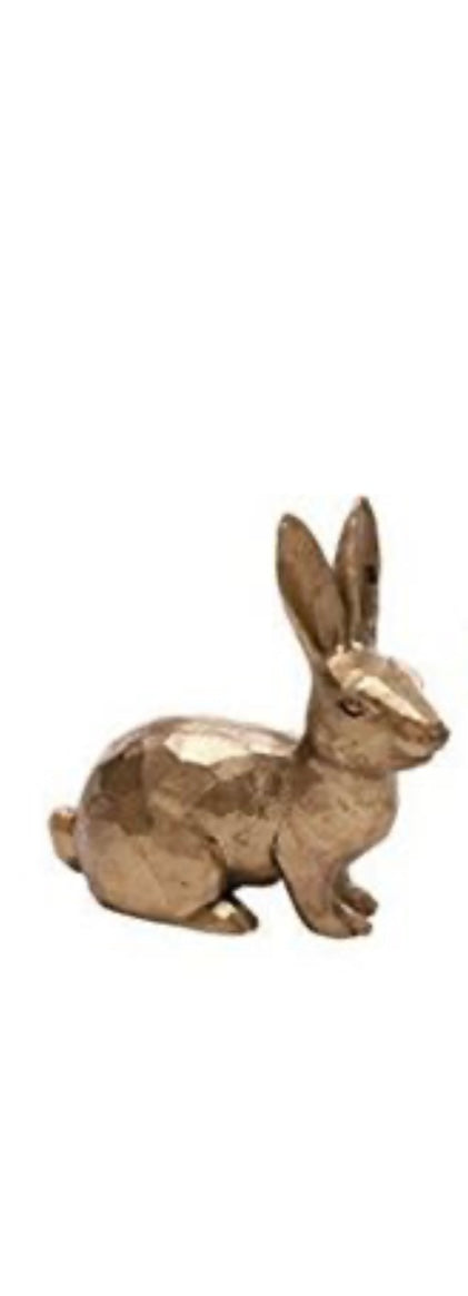Golden Polyresin Bunny Decor