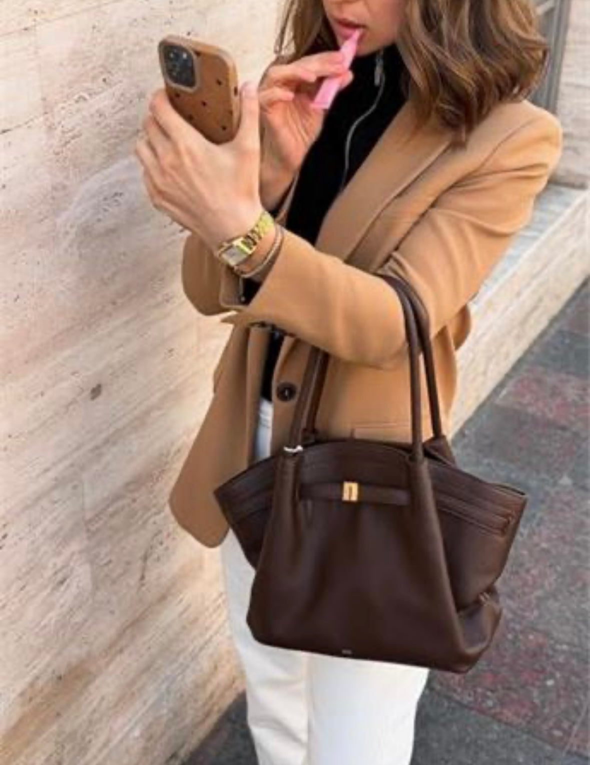 Hana Medium Tote Bag - Dark Brown