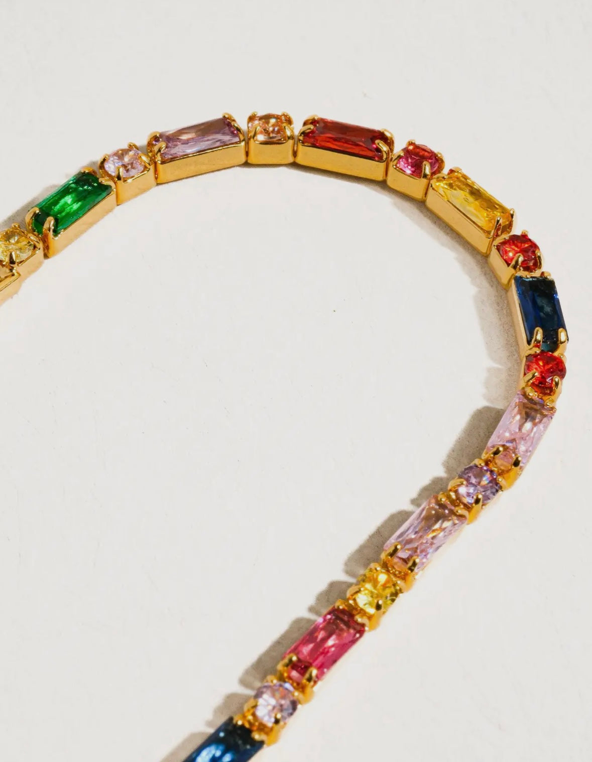 Shiloh 18K Gold Multicolor Cz
Chain Bracelet