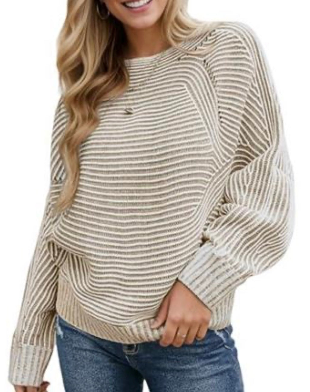 Knit Batwing Pullover, Oversized