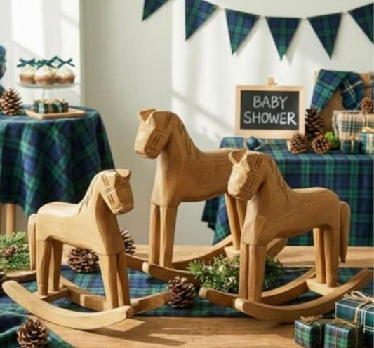 Wooden Vintage Rocking Horse Table Decoration