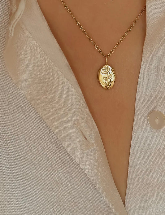 Chrishell 18K Gold Non-Tarnish Rose
Coin Necklace