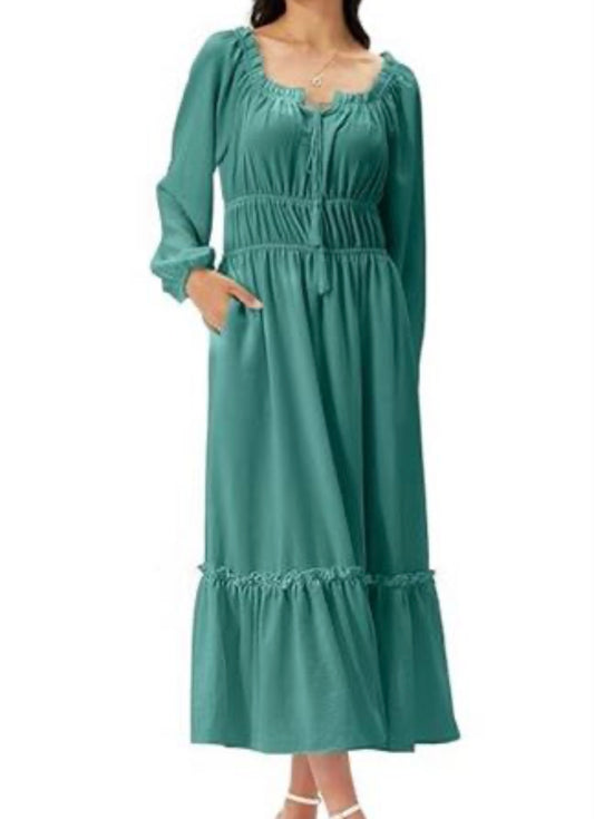 Boho Maxi Dress, Green