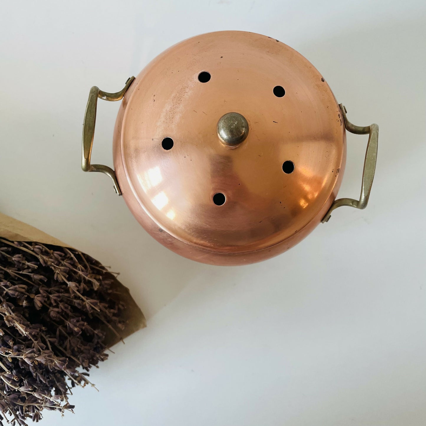 Vintage Copper & Brass Potpourri Pot