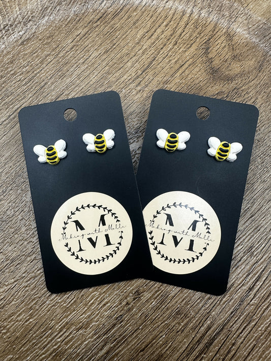 Bee Stud Polymer Clay Earrings