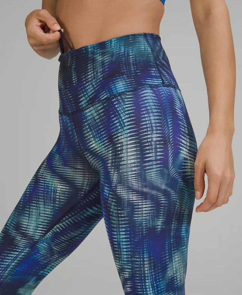Women's Lululemon Wunder Train HR Tight 25" Sz 14 Shapeshifter Flux Blue HFXB
