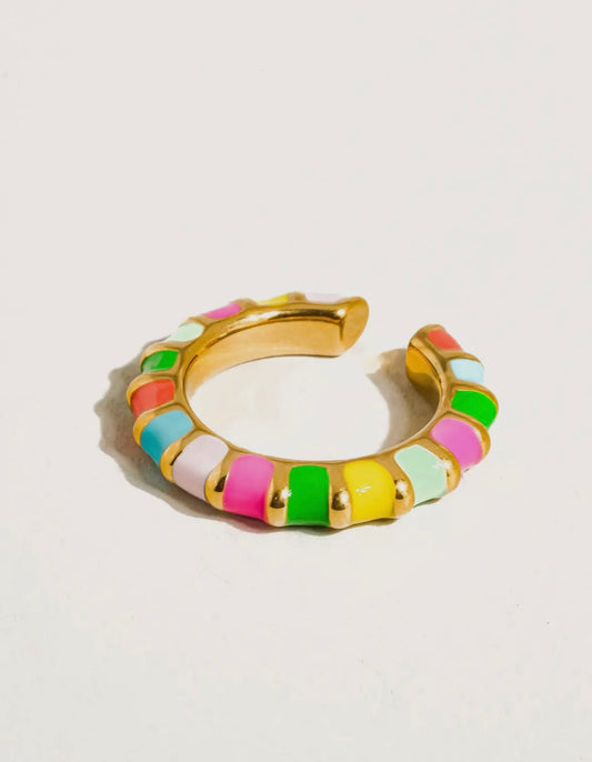 Sardinia 18K Gold Non-Tarnish
Colorful Thin Band Ring