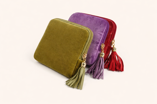 Velvet Jewelry Storage Pouch with Zipper