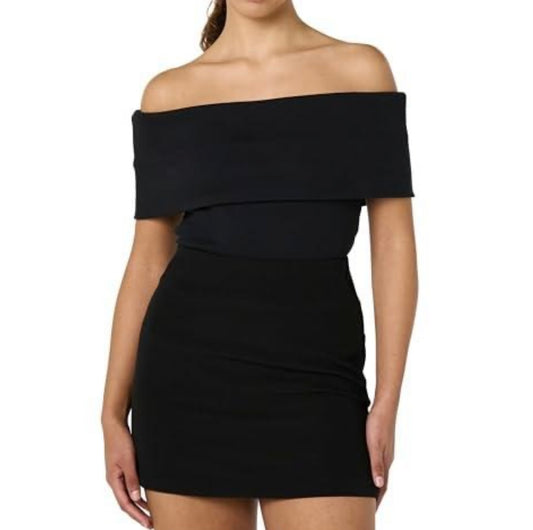 Off The Shoulder Knit Top, Black