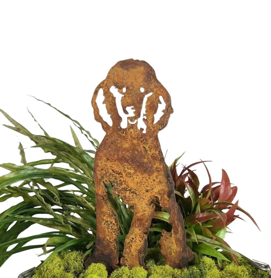 Poodle Rustic Garden Stake
