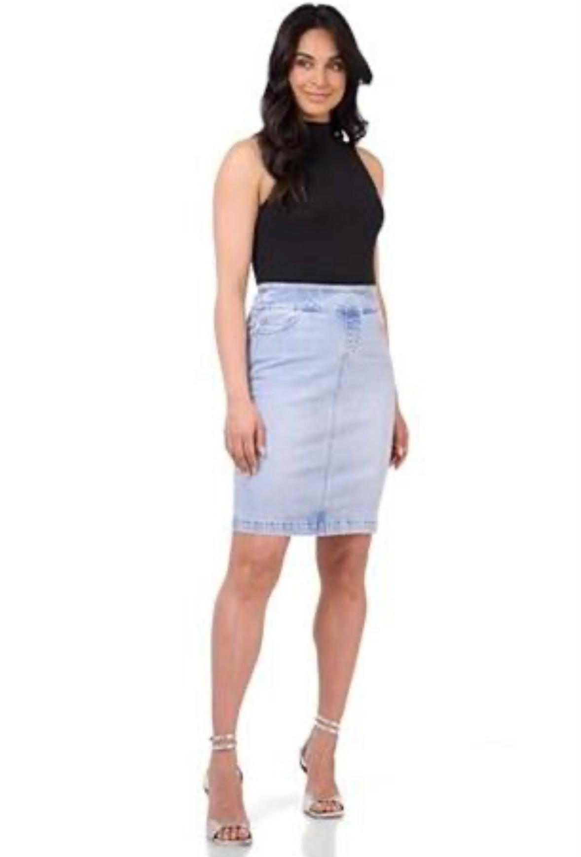 Jeans Women's Ease into Comfort Pull-On Stretch Denim Skirt