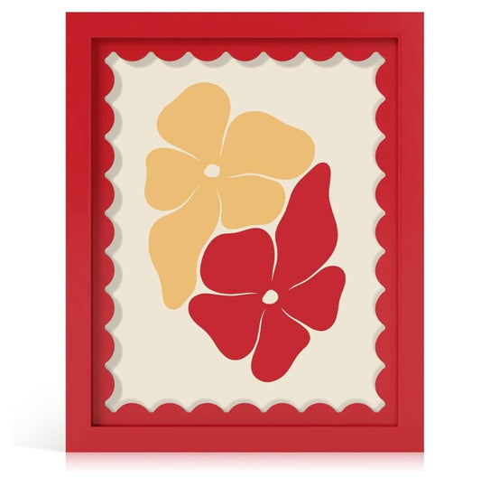 Photo Frame with Wavy Mat, Red