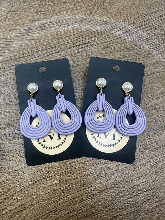 Lila Polymer Clay Earrings