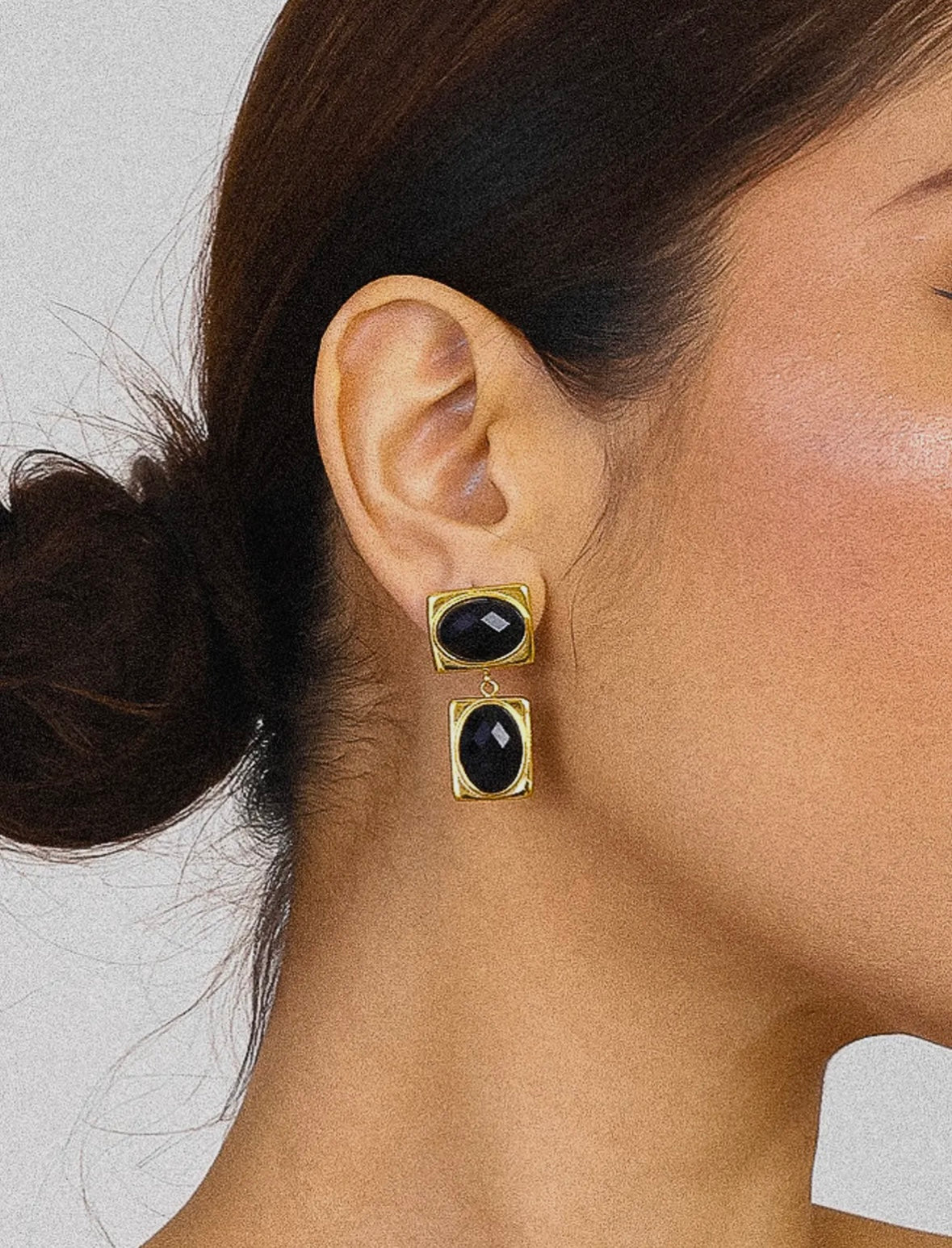 Chance 18K Gold Non-Tarnish Square
Stone Earring