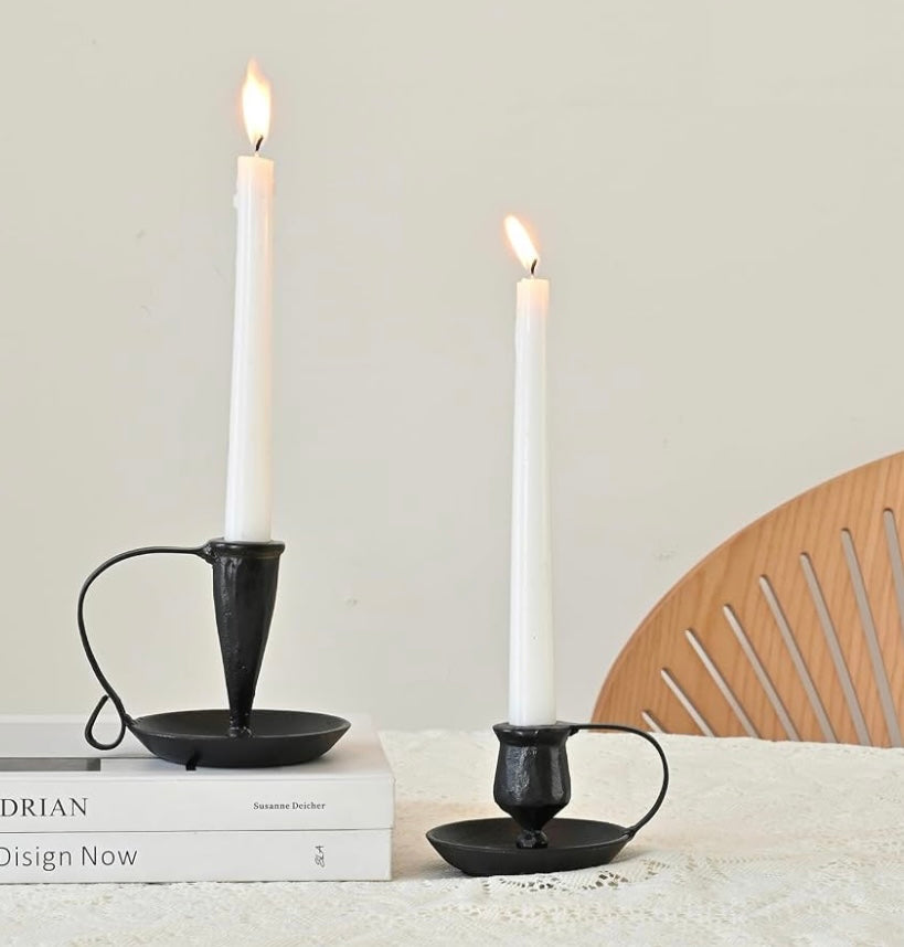 Vintage Inspired Candle Holders, Black