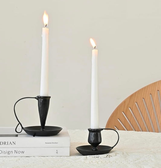 Vintage Inspired Candle Holders, Black