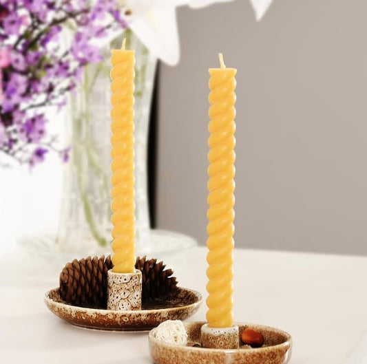 Natural Beeswax Spiral Candles