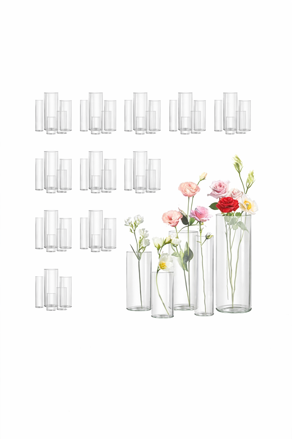 Cylinder Glass Vase for Centerpieces