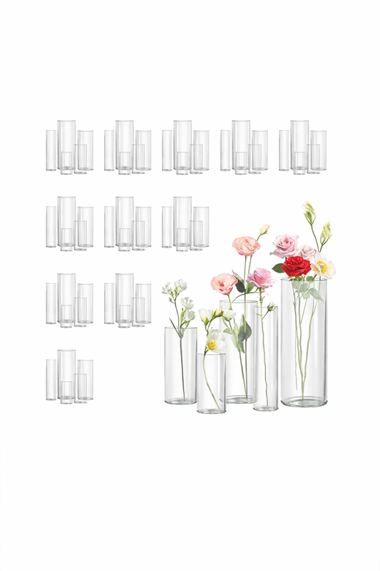 Cylinder Glass Vase for Centerpieces