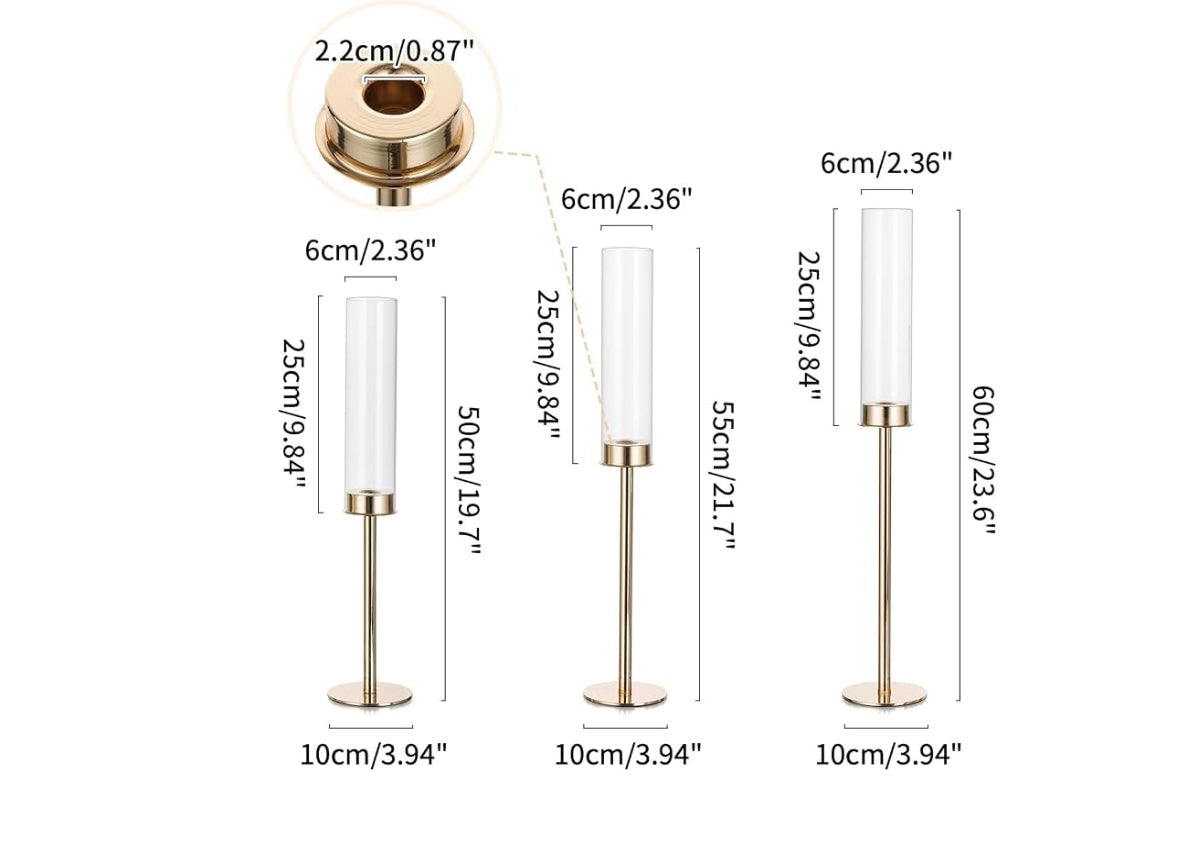 Hurricane Glass Candle Holders