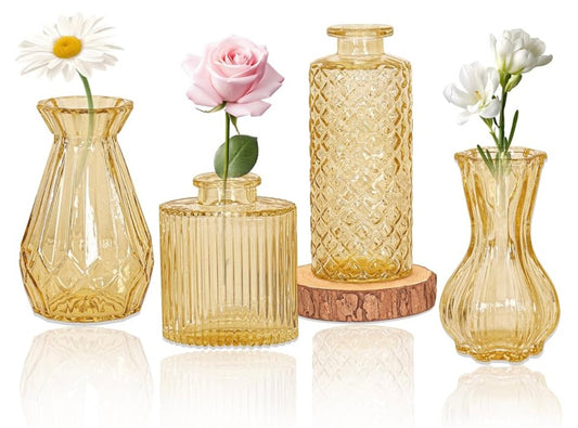 Small Vintage Clear Flower Vases