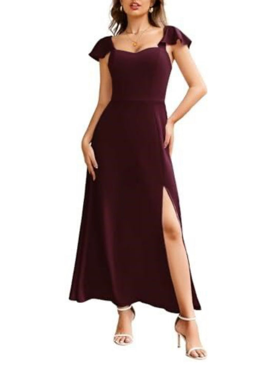 Ruffled Sleeve Sweetheart Maxi
