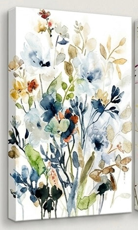 Framed Watercolor Daisy Flower Canvas Wall Art