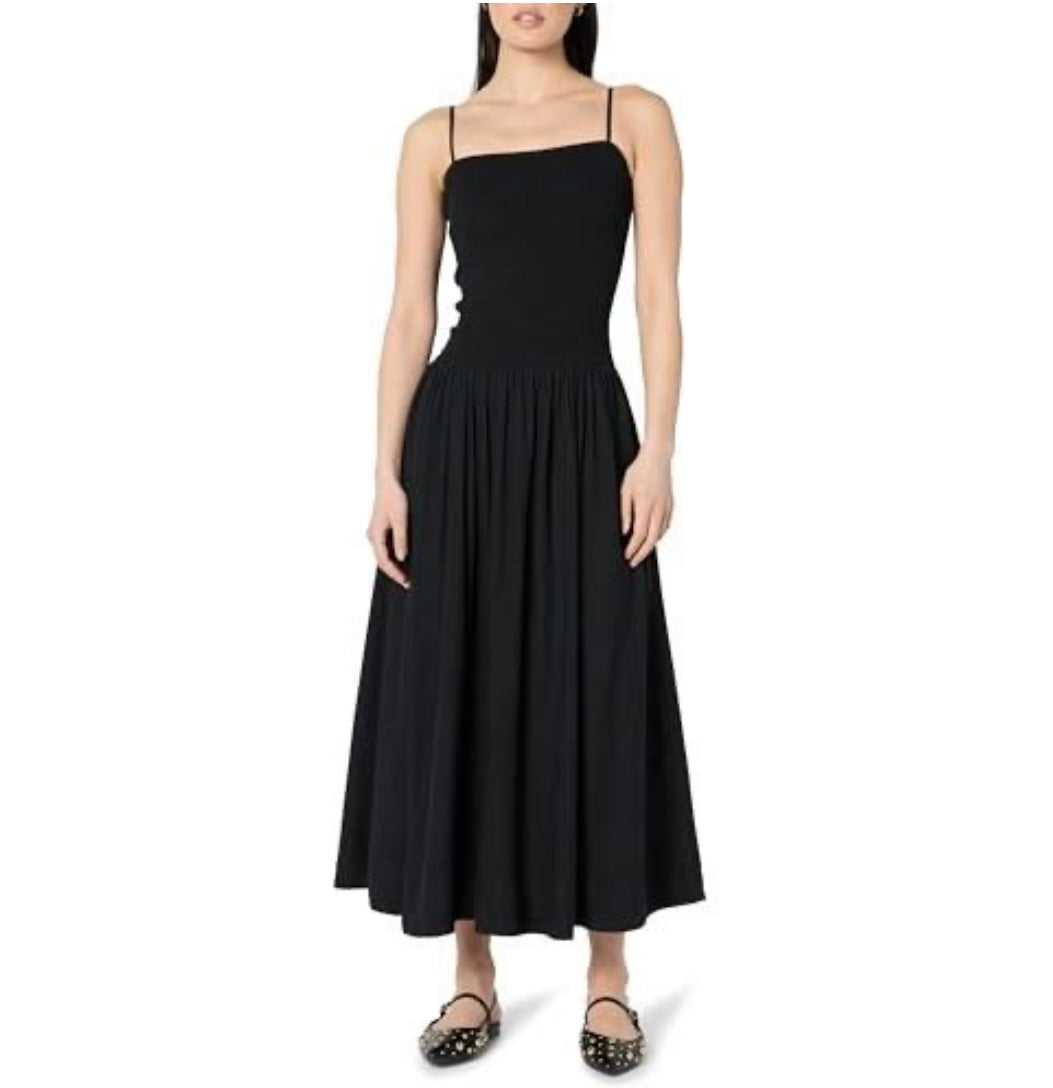Smocked Bodice Linen Maxi Dress