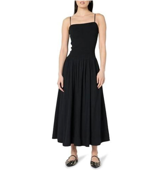 Smocked Bodice Linen Maxi Dress