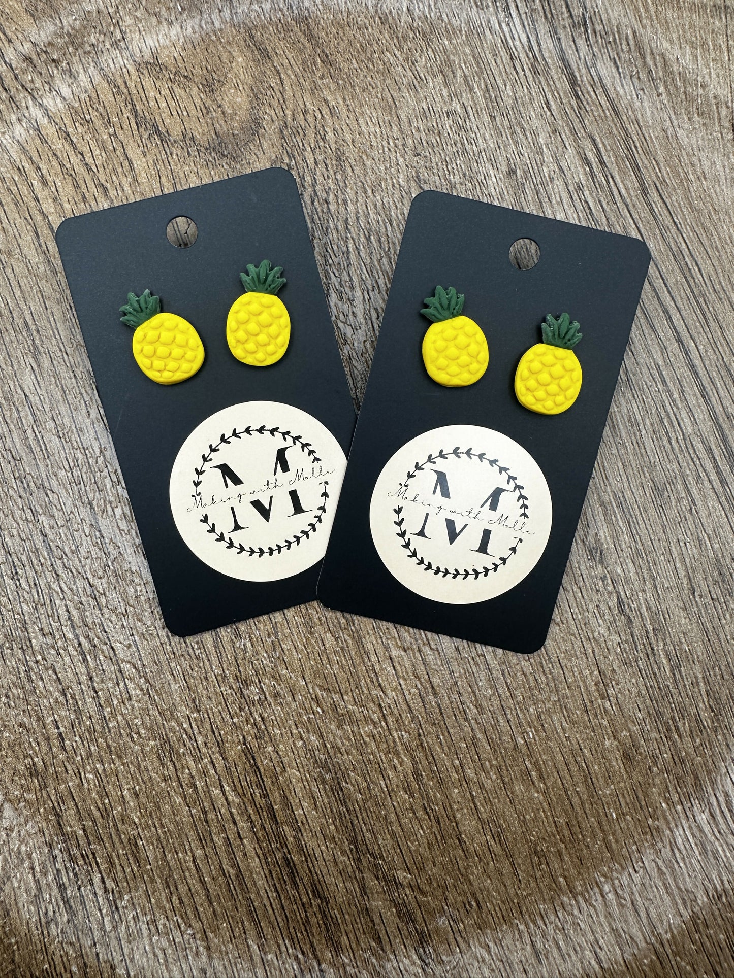 Pineapples Polymer Clay Earrings