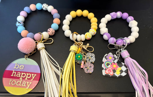 Keychain Wristlets with charms