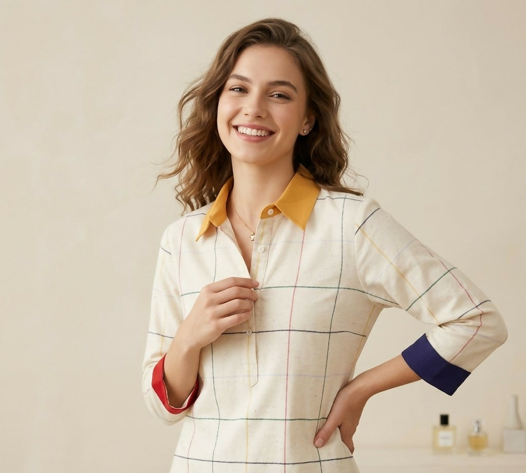Color Block Linen Shirt