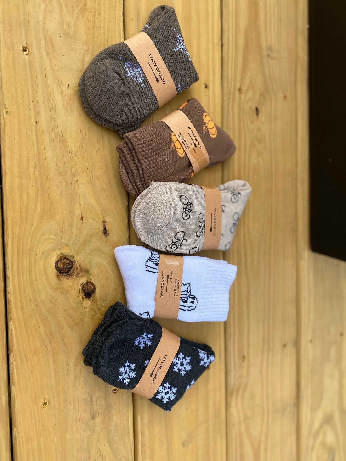 Watson & Co - low crew length novelty socks - variety