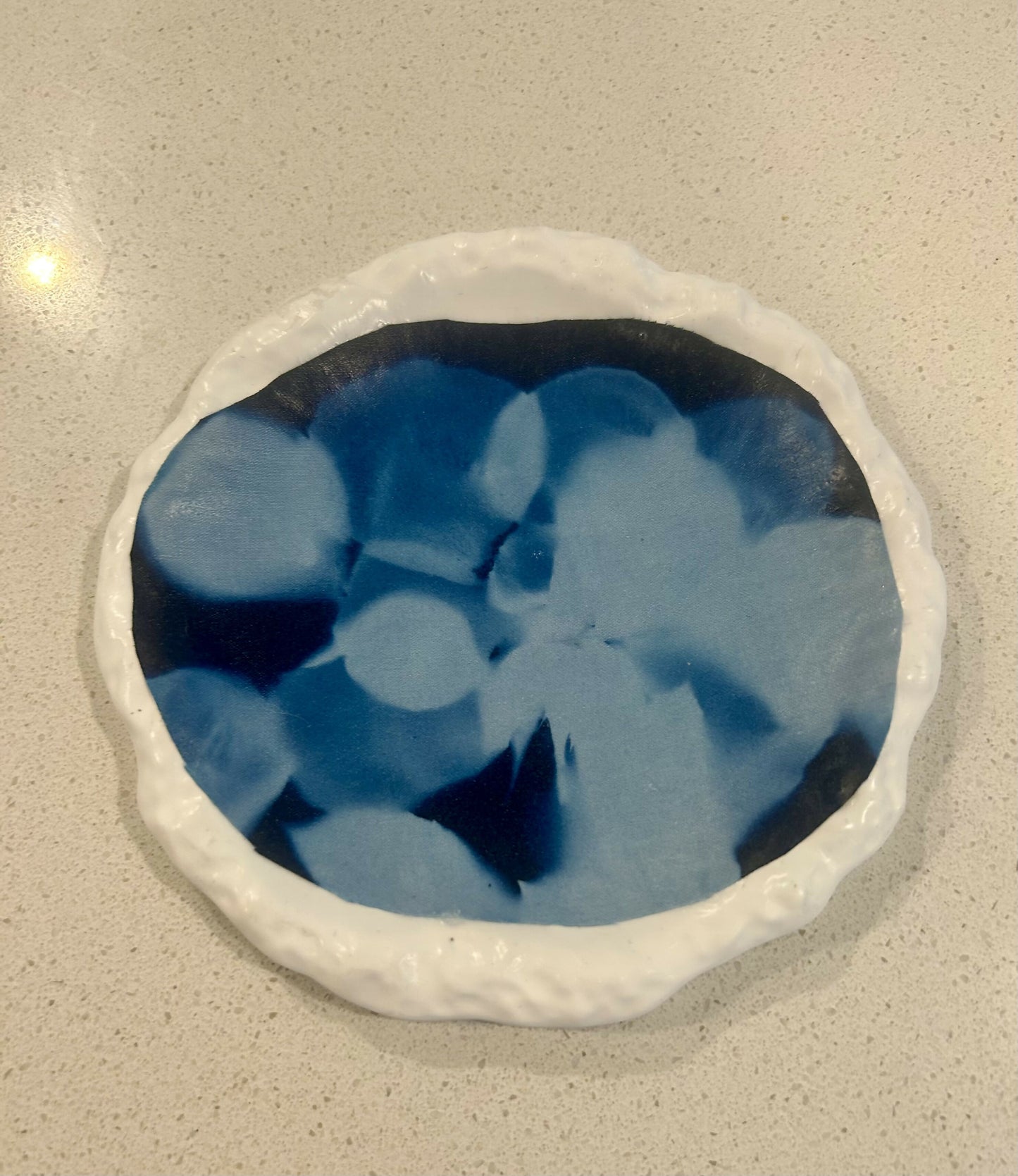Cyanotype Rose Pedal Jewelry Dish