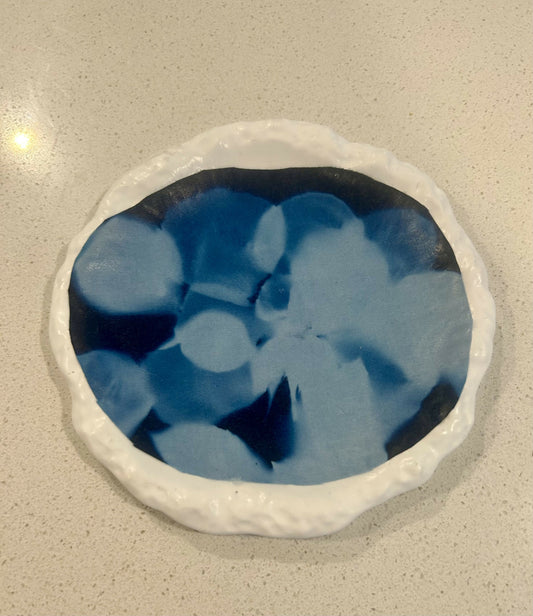 Cyanotype Rose Pedal Jewelry Dish