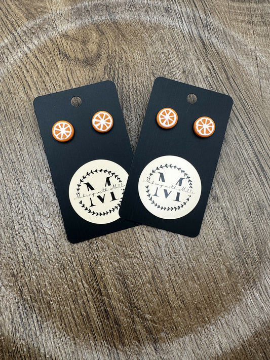 Oranges Polymer Clay Stud Earrings