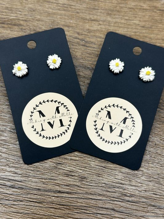Mini Daisy Stud Polymer Clay Earrings