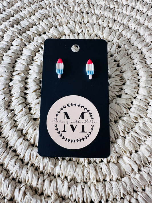 Bomb Pop Polymer Clay Earrings