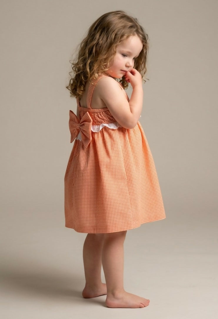 Sweet as Peach Gingham Dress