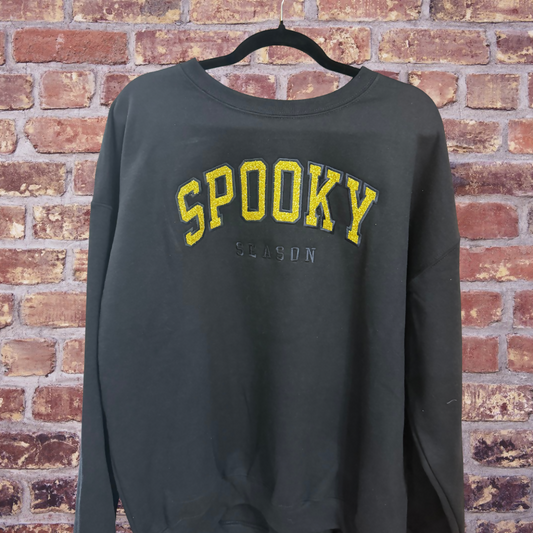 Embroidered Sweatshirt - Spooky Season Gold Glitter