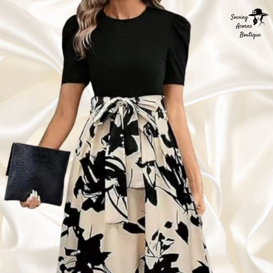 Summer-Maxi-Dress-Short-Sleeve-black-white-dress-sowing-acorns-boutique