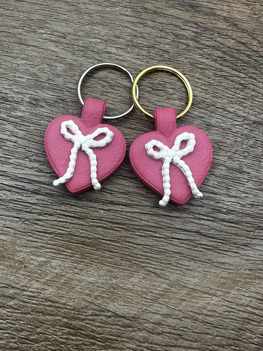Bow Heart Keychain