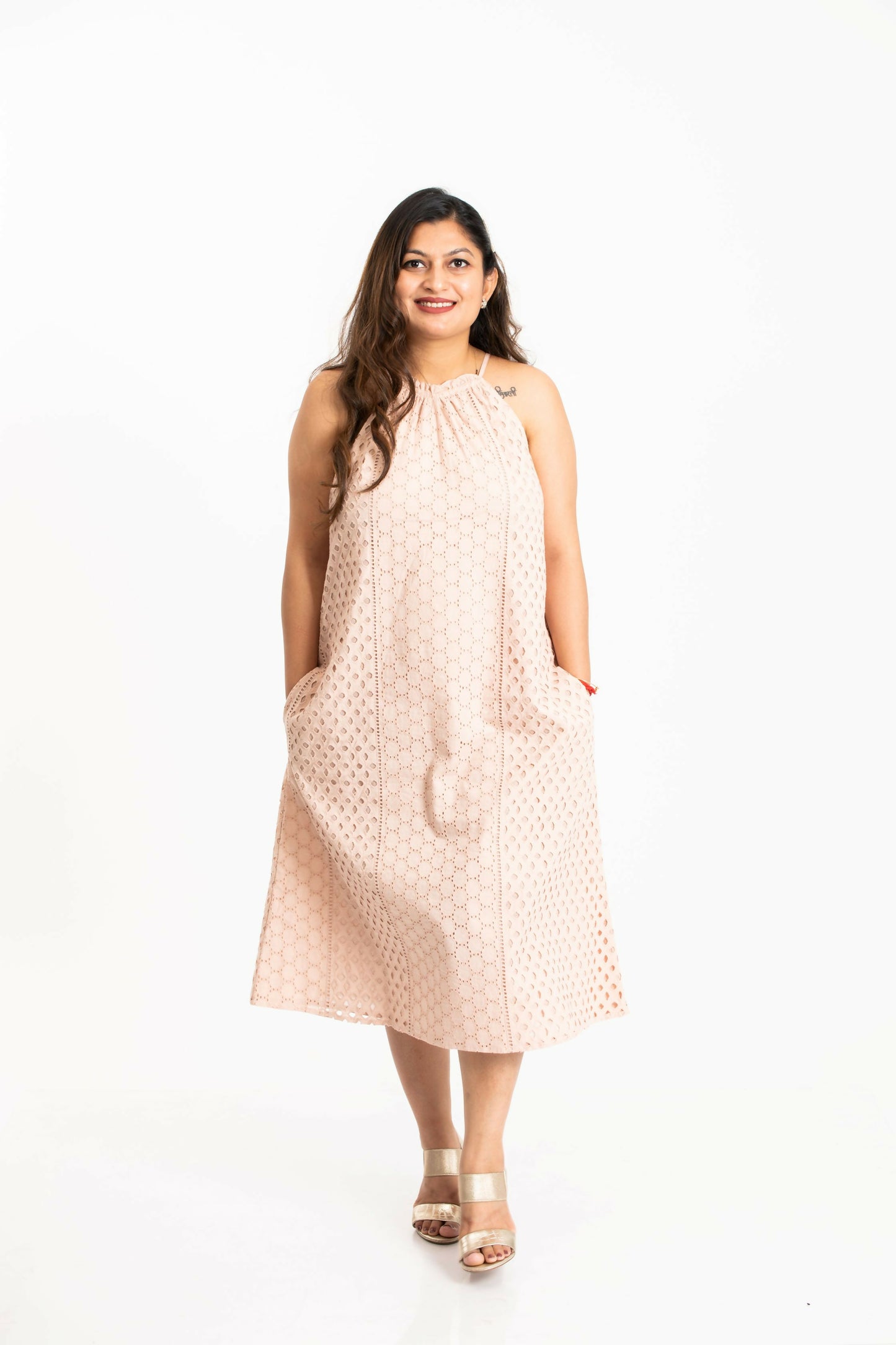 Halter Neck Dress with Pockets