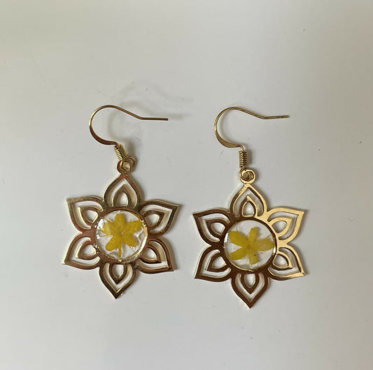 Sun Pressed Flower Earrings