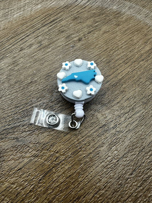 Light Grey North Carolina ID Badge Reel