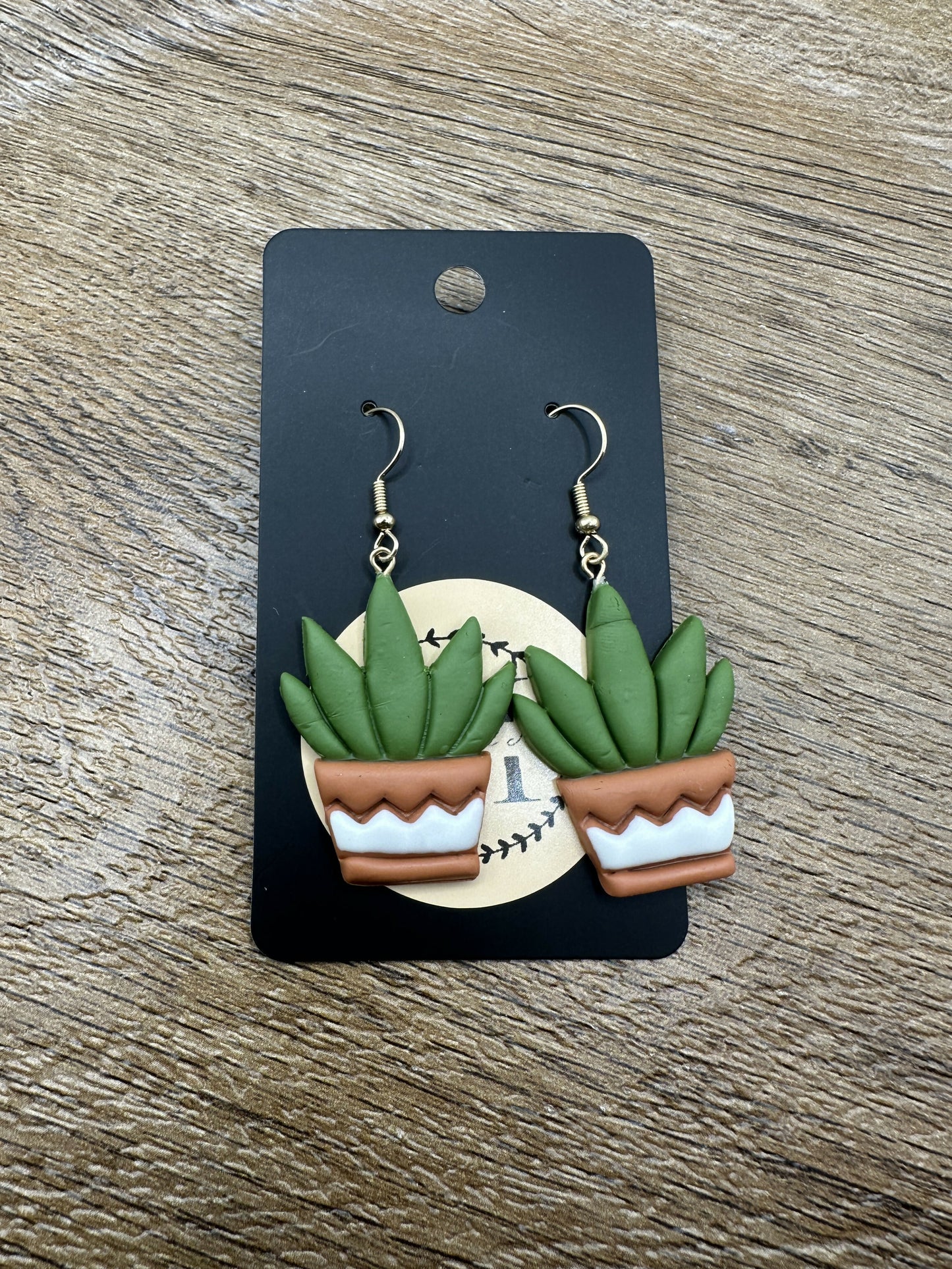 Potted Aloe Plant Polymer Clay Earrings