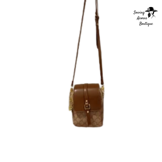 Crossbody Bling Bag Tan Brown Sowing Acorns Boutique