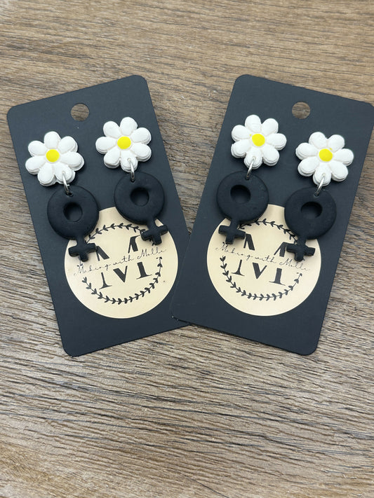 Flower Girlie Polymer Clay Earrings