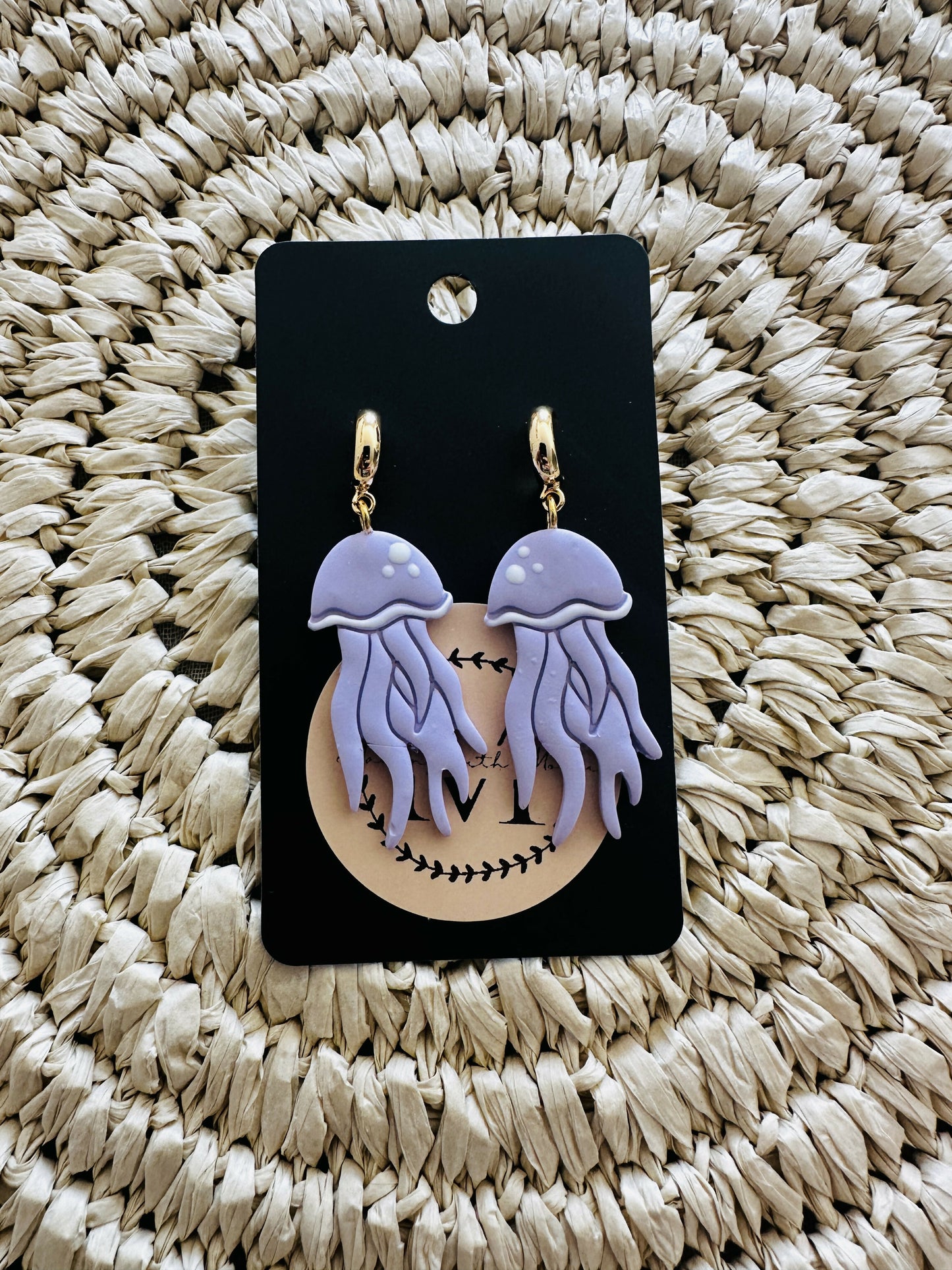 Jellyfish Dangle Polymer Clay Earrings