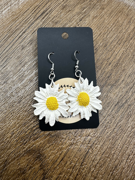 Daisy Dangle Polymer Clay Earrings